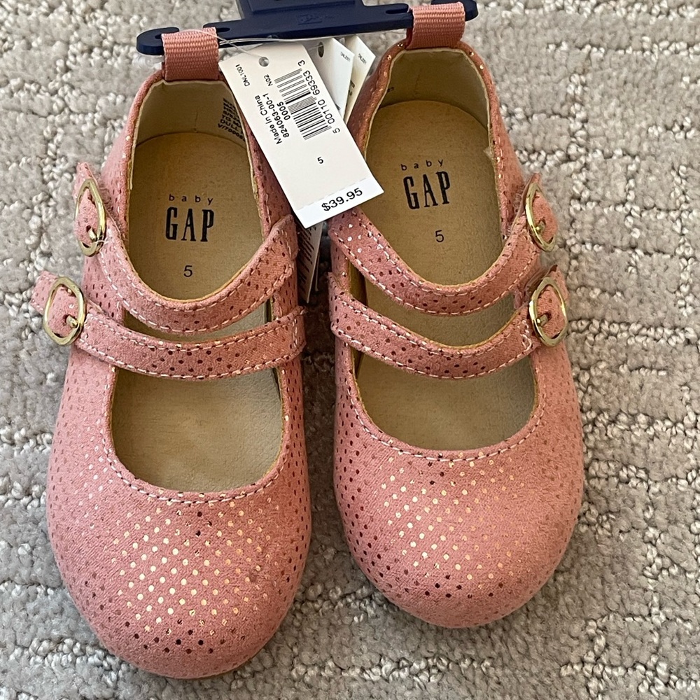 GAP Pink Double Strap Mary Jane Shoes